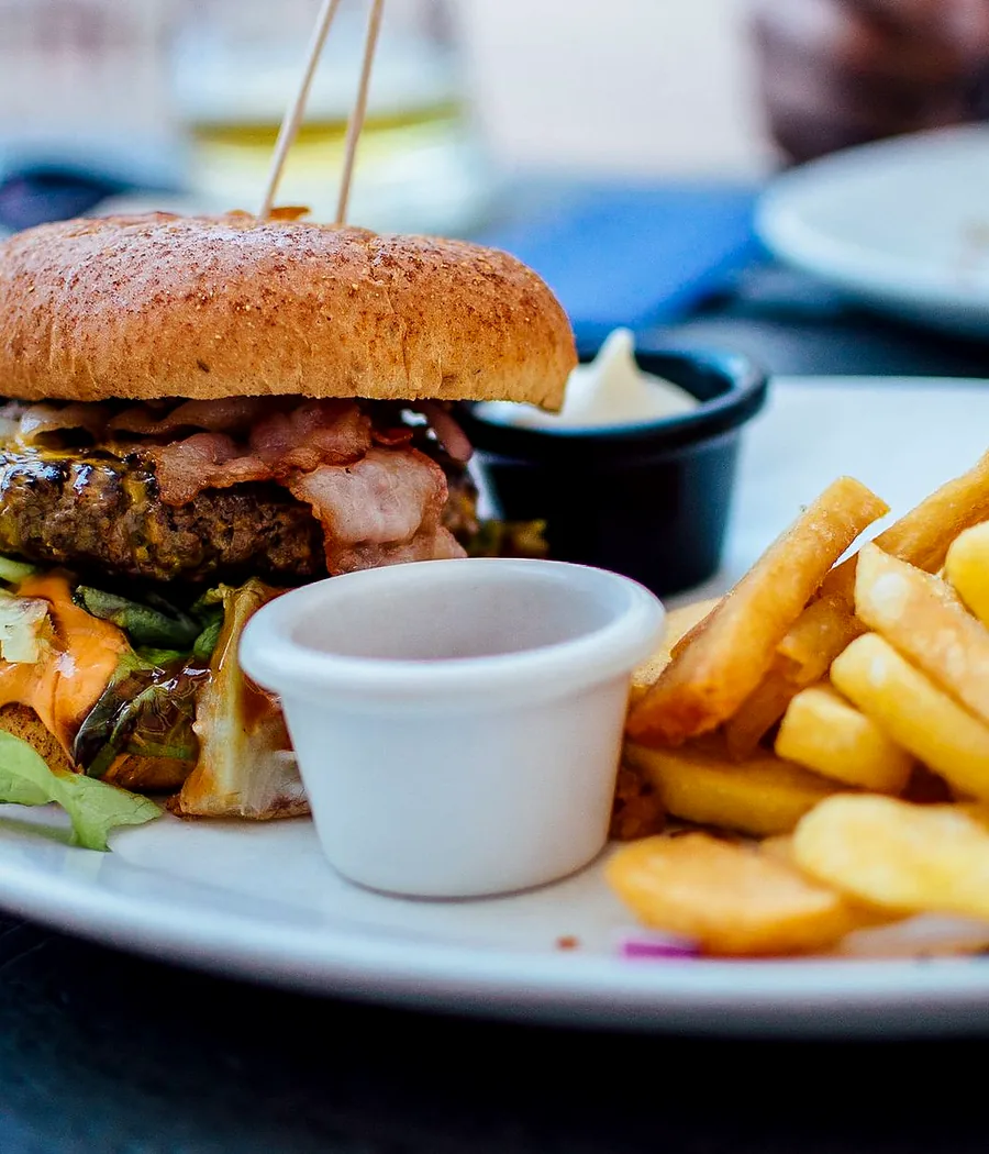 Burger and fries